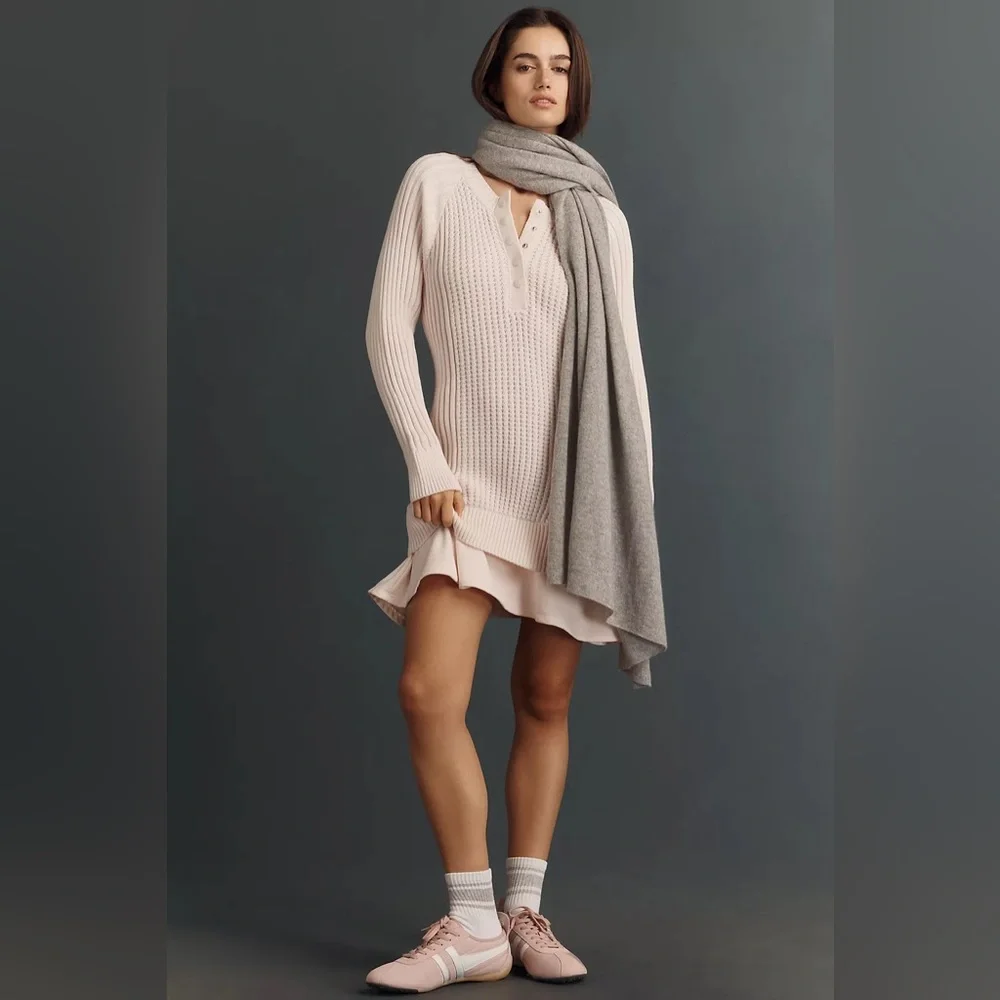 NWT! Anthropologie Daily Practice Twofer Waffle-Knit Mini Dress - Large 🪑